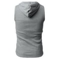 thumbnail image 4 of H2H Men's Casual Slim Fit Hoodie Tank Tops Sleeveless Shirts Gym Workout Top with Various Colors (JPSK05), 4 of 5