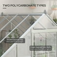 thumbnail image 4 of Outsunny 6' x 8' Polycarbonate Greenhouse Walk-in Green House, Silver, 4 of 10