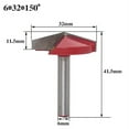thumbnail image 2 of SENRISE Carbide Alloy Router Bit V-Grooving Carving Woodwork Cutter for Professional Woodworking Red 6mm×32mm×150°, 2 of 6