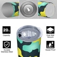 thumbnail image 4 of Camouflage 20 Oz Stainless Steel Skinny Tumbler – Vacuum Insulated Slim Travel Cup with Lid & Stainless Steel Straw, 360° Full Wrap Printed Tumbler for Home, Office & Outdoor Use, 4 of 6