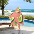 thumbnail image 6 of Avocado on Pink Kids Hooded Beach Towel Baby Bath Poncho Towels with Hood Absorbent 50"x23.5" for Pool Swimming, 6 of 7