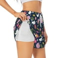 thumbnail image 2 of Disketp Floral Rabbit Print Women's Shorts Workout Shorts for Athletic Gym Running Shorts with Phone Pockets Large, 2 of 8