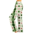 thumbnail image 2 of Women's Christmas Print Plush Pajama Pants, Soft and Comfortable Home Wear Trousers for Winter, Casual Sleepwear with Festive Design,Mint Green,S, 2 of 5