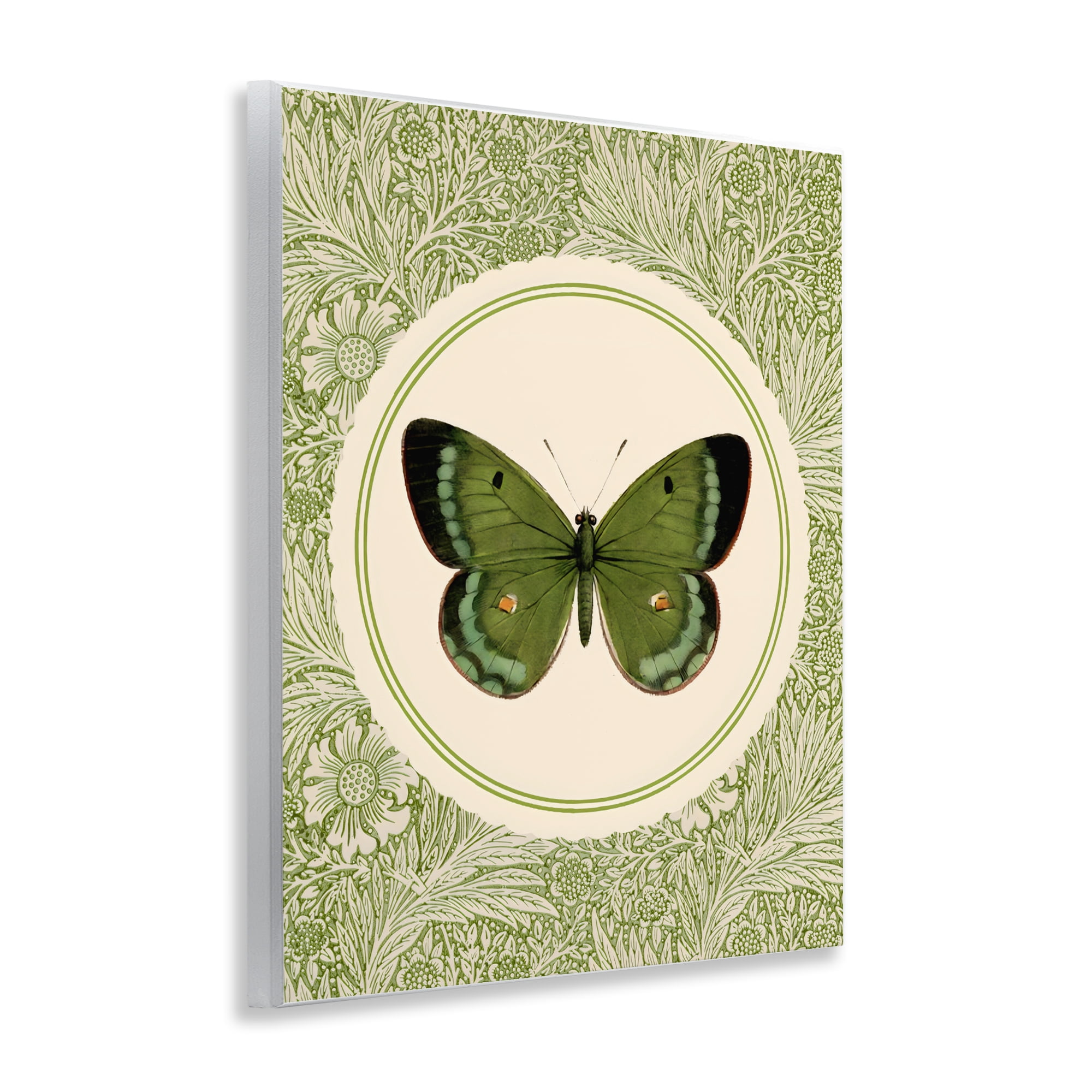 Stupell Industries Green Butterfly Botanical Medallion Wall Plaque Art, design by LSR Design Studio