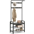 thumbnail image 5 of Coat Rack  Hall Tree with Shoe Bench for Entryway  Entryway Bench with Coat Rack  Honey, 5 of 5