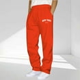 thumbnail image 2 of Moxiu Fleece Sweatpants Men Baggy Open Bottom Sweat Pants Straight Leg Joggers Drawstring Gym Athletic Pants with Pockets Orange,XXL, 2 of 6