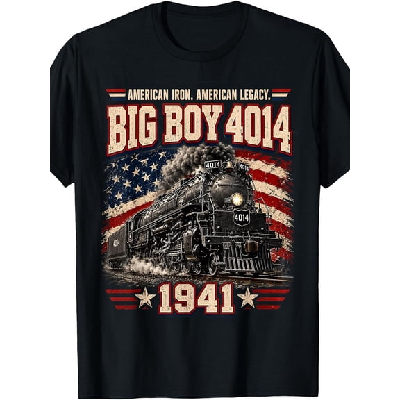 Big Boy 4014 Vintage Steam Locomotive Railroad Train Engine T-Shirt 200G for Daily Wear