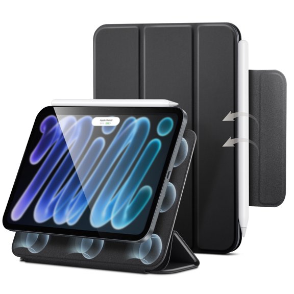 ESR Trifold Case Compatible with iPad mini A20 Pro/8th Gen (2026), Slim Two-Way Stand with Magnetic Attachment, Auto Wake/Sleep & Durable Protection, Black
