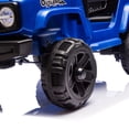 thumbnail image 4 of iYofe 12V Powered Ride on Toy Cars for Kids Toddlers with Remote Control, Bluetooth, Music, LED Lights, USB/AUX Ports, 6 Wheels Suspension, Blue, 4 of 11