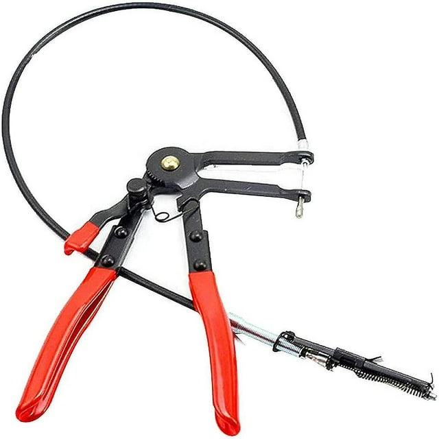 Alicates de abrazadera de cable tipo manguera de 24 "con herramienta de manguera de agua de combustible de aceite de eje flexible, forja de acero de aleación galvanizada (negro) JAMW Sencillez