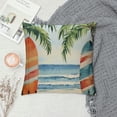thumbnail image 2 of Chilfamy   Summer Beach Throw Pillow Covers Starfish Surfboard Palm Tree Seaside Scenery Decorative Pillows Soft Cushion Cases for Couch Sofa Bed Home Decor White, 2 of 5