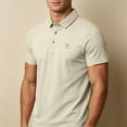 thumbnail image 5 of hoksml Men's Short Sleeve Collared Shirt 3 Button Collared Solid Breathable Regular Fit Golf Top for Business Daily Vacation Casual Wear, 5 of 7