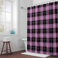 thumbnail image 5 of Check Plaid Fabric Shower Curtain Buffalo Plaid Washable Shower Curtains for Bathroom, Waterproof Bath Curtain with Hooks Home Decor 72x72in, 5 of 8