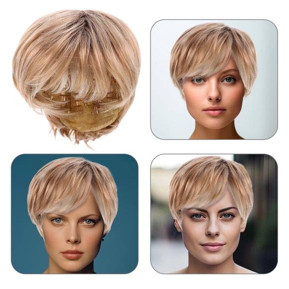 FESTFENDS Fashionable Multi Color Short Hair Wig with Soft Acrylic Fiber and Comfortable Cap