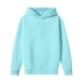 thumbnail image 4 of LTTVQM Hoodie for Toddler Girls Size 6-7 Long Sleeve Fall Casual Sweatshirt Soft Pullover Tops with Pockets Trendy Hooded Sweatshirt for Teen Girls Light Blue 6-7 Years, 4 of 5