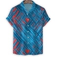 thumbnail image 3 of Camisa con estampado geométrico 3D para hombre, camisas hawaianas de verano, blusas de manga corta para playa y calle, blusa con botones de solapa, ropa para hombre, 3 of 5