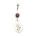 thumbnail image 1 of Belly Button Ring with Drop Dangle and Cubic Zirconia Stone 14g, 1 of 6