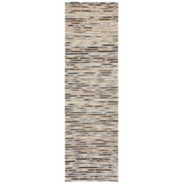 SAFAVIEH Marbella Stanley Striped Runner Rug, Natural/Grey, 2'3" x 8'