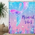 thumbnail image 3 of Mermaid Shower Curtain, Mermaid Fish Tail Scale Colorful Ocean Theme Girls Cute Waterproof Fabric Bathroom Curtains, Pink Blue Purple Kids Ocean Bathroom Shower Curtain with 12PCS Hooks, 36X70IN, 3 of 6