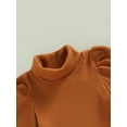 thumbnail image 5 of 3PCS Toddler Girl Skirt Sets Turtleneck Long Sleeve Knit Sweater A Line Mini Flannel Plaid Skirt Fall Winter Outfits (Brown, 12-18 Months), 5 of 7
