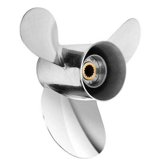 Qiclear OEM Upgrade 13 1/4 x 17 -K Series Stainless Steel Propeller for Yamaha Outboard Motos 60-115 HP, 15 Spline Tooth, RH,No. 6E5-45945-01-EL