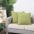 thumbnail image 6 of Unique Bargains Solid Neutral Square Throw Boho Decorative Pillow Covers Set of 2 for Home Green 18" x 18", 6 of 6