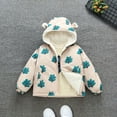 thumbnail image 2 of Gubotare Toddler Boy Jacket Fleece Toddler Baby Girls Fall Clothes Fleece Jackets Hooded Zip Up Cute Prints Fuzzy Coats Size 3T 4T,(Beige 3-4 Years), 2 of 6