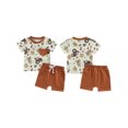 thumbnail image 2 of FOCUSNORM Bébé Garçon 2 Pièces Tenue d'Été Imprimé Animal Col Rond Manches Courtes Tops Taille Élastique Shorts Bambin Ensemble, 2 of 9