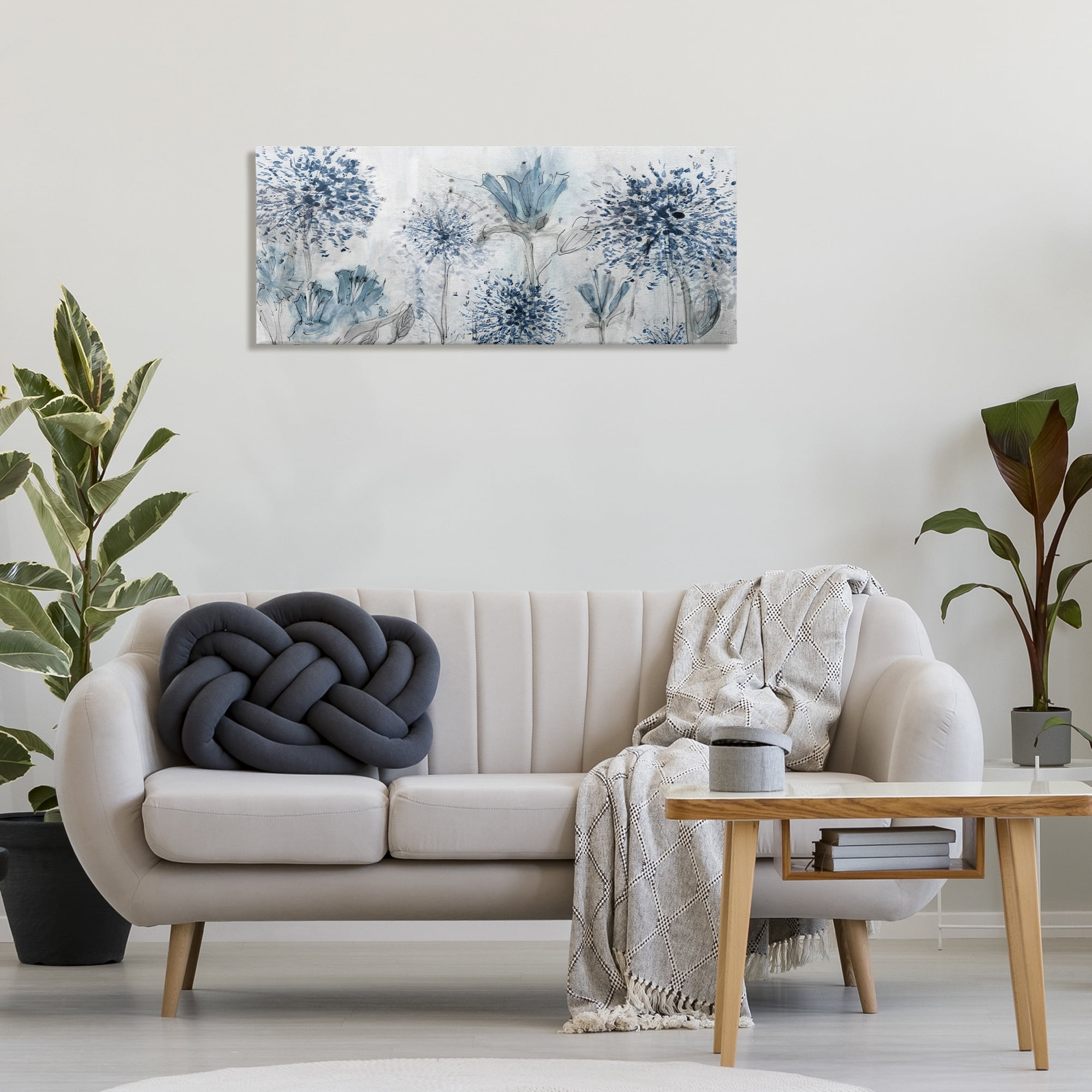 Stupell Industries Speckled Flower Impressions Botanical & Floral Painting Gallery Wrapped Canvas Art Print Wall Art, 40 x 17