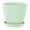 Mint Green, variant on Embossed Plastic Plant Pots, Drainage Holes and Matching Saucers, Decorative Flower Planters for Indoor Outdoor Garden Patio Home Office Decor