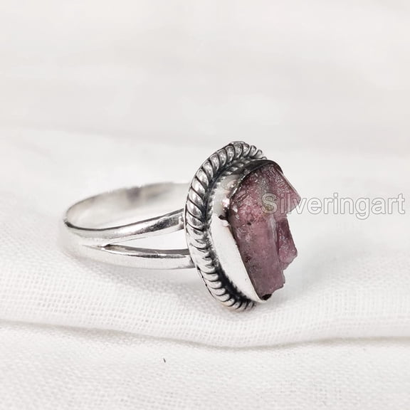 AAA Natural Ruby Ring, Rough Ruby Gemstone Ring, July Birthstone, Bohemian Ring, 925 Sterling Silver, Womens Ring, Christmas, Thanksgiving, Handmade, Statement Jewelry, Raw Gemstone Jewelry