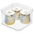 thumbnail image 6 of iDesign Crisp BPA-Free Plastic Stackable Refrigerator Square Storage Bin, Clear, 6.32" x 6.32" x 3.76", 6 of 7