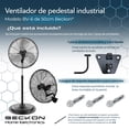 thumbnail image 3 of Ventilador Industrial De Pedestal Pared 2 En 1 Uso Rudo Beckon Jardín Exteriores Bodega Centro De Trabajo Comercio Eventos, 3 of 8