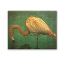 Stupell Industries Dark Flamingo in Pond Animals & Insects Painting Gallery Wrapped Canvas Art Print Wall Art, 30 x 24