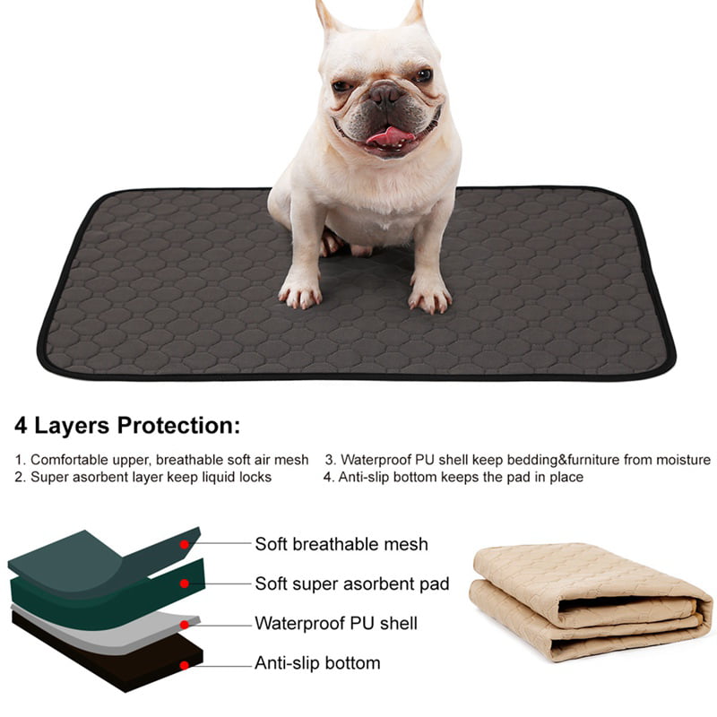 Dog Training Puppy Pads for Indoor Outdoor Car Travel 39.4 x 26.7 2 PCS Reusable Puppy Pads Anti-Skid Bottom/Super Absorb/Deodorant Dog Washable Mat Ultra Large Washable Pee Pads 