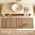 thumbnail image 5 of BULULOM Bathroom Rugs，Herringbone Boho Small Waffle Bath Mat, Non Slip Washable Super Absorbent Quick Dry, Farmhouse Bathroom Decor 16"*24" Khaki, 5 of 11