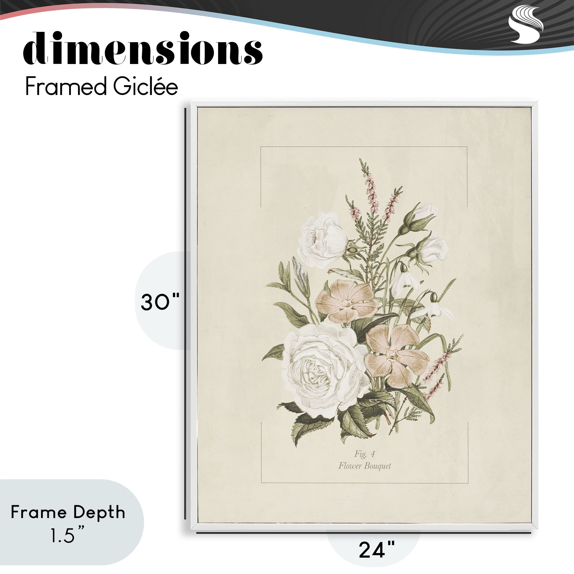 Stupell Industries Neutral & Soft Bouquet Study White Framed Giclee Art, design by Dan Meneely