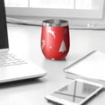 thumbnail image 3 of Christmas 12oz Stainless Steel Insulated Wine Tumbler with Lid and Straw – Double Wall Vacuum Mug for Hot & Cold Drinks, 304 Steel Interior, Sweat-Free Design, 3 of 5