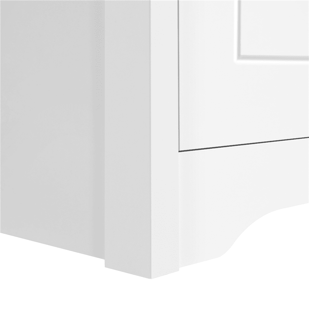 Fullfurnique Modern Wooden End Table with Three Drawers, White