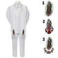 thumbnail image 1 of Toddler Boy Baby Mary Christening Baptism Formal White Tuxedo Suit Stole Sm-20, 1 of 4