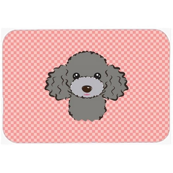 Carolines Treasures Checkerboard Pink Silver Gray Poodle Mouse Pad- 7.75 x 9.25 In.