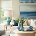 thumbnail image 5 of 25.6" Blue Ceramic Table Lamp, Large Bedside Living Room Lamp, 1 Pack Vase Bedside Lamp with White Linen Lampshade, Modern Bedroom Lamp, 5 of 7