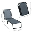 thumbnail image 6 of Outsunny 3-Position Reclining Beach Chair Chaise Lounge Folding Chair, Grey, 6 of 10