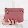 thumbnail image 1 of Monedero de piel auténtica para mujer, cartera pequeña corta de piel suave, bolso de mano para licencia de conducir, monedero con cremallera de moda, tarjetero, 1 of 6