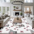 thumbnail image 3 of Rectangle Rug 5x8ft Area Rug,Cartoons Little Elephants Area Rugs for Living Room Bedroom,Modern Pink Butterflies Floor Mat Non-Slip Non-Shedding Carpet Indoor Accent Rugs, 3 of 9