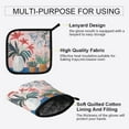 thumbnail image 3 of Yayeee Oven Mitts and Pot Holder Set of 2 Heat Resistant Kitchen Gloves Baking Hot Pad, Flowers and Leaves, 3 of 5