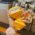 thumbnail image 3 of ZHaobin for Airpods 4 Simulation Food 3D Croissant Bread Earpods Case for Airpods 1 2 3 Pro 2 Wireless Earphone Cover Charging Box (Yellow,For Airpods 4), 3 of 7