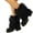 Black, variant on Women Furry Plush Short Leg Warmers for Winter Warmth Elegant Boot Cuffs Toppers Solid Color Fuzzy Footless Calf Socks