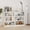 White, variant on blini Bookshelf Double Wide 64“ 2-Tier Bookcase Vintage Oak 4 Cube Storage Organizer Wooden Bookcases for Bedroom and Home Office Decor Display