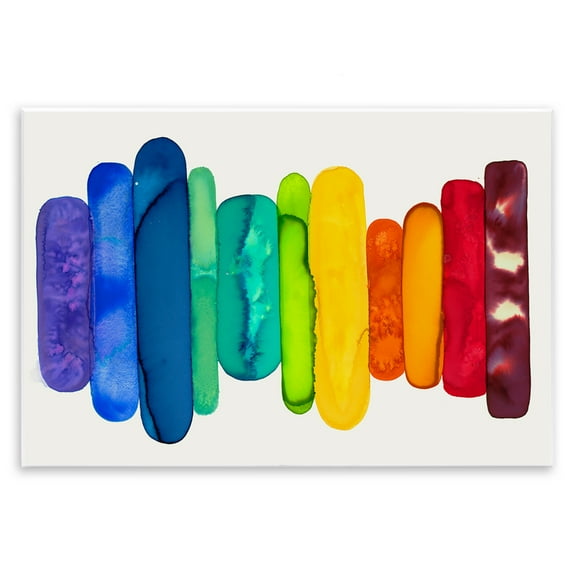 Stupell Industries Rainbow Ombre Shapes Abstract Painting Unframed Art Print Wall Art, 15 x 10